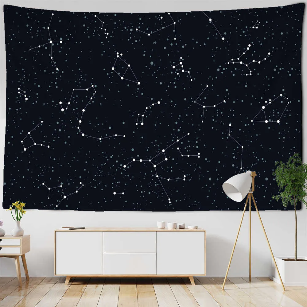 Universo preto estrelado céu tapeçaria parede galáxia psicodélico tapiz bruxaria astrologia cama capa praia cobertor decoração de casa 210609