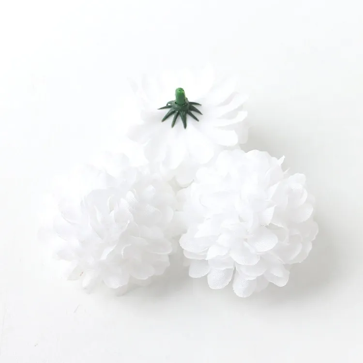 2021 doek kunstbloemen 5 cm DIY bal chrysanthemum bloem hoofd bruiloft garland stro hoed accessoires