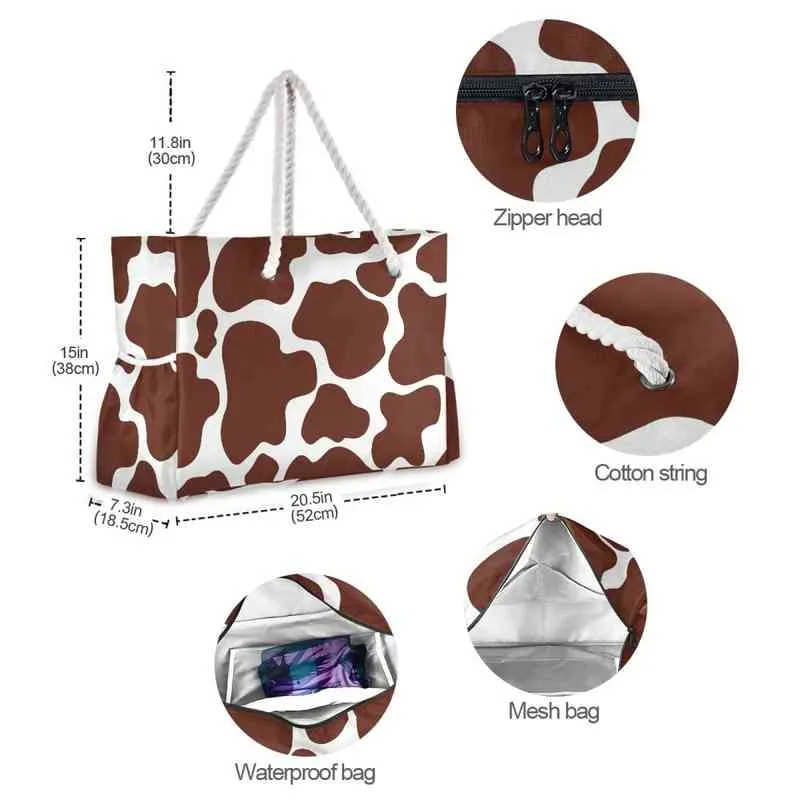 Borse della spesa Borsa a tracolla in nylon le donne Coreani Borse di grande totali Borse Shopper Borsa da borse Shopping Bag Reusable Eco Leopard Stampa Borse da spiaggia 220310