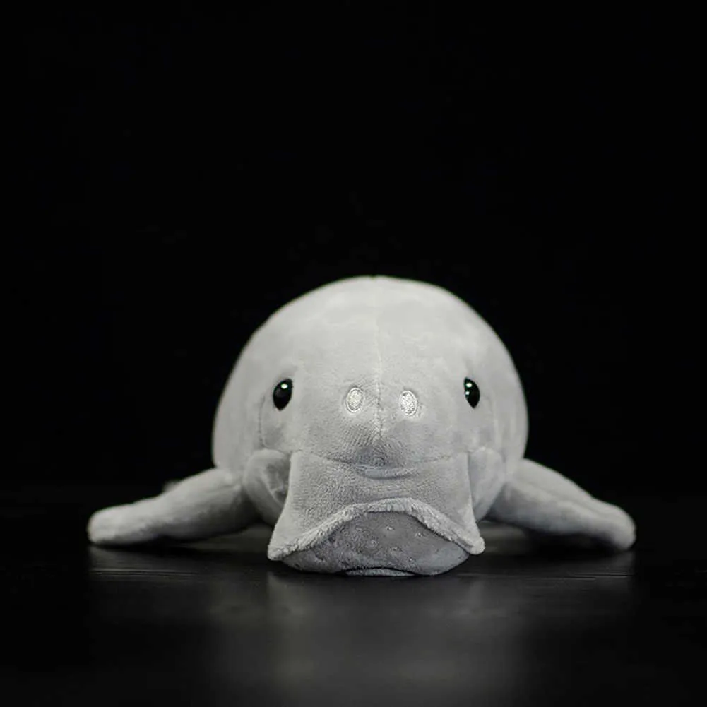 Mignon Dugong Dugon Doux En Peluche Jouets Lamantin Poupée Simulation Câlin Réaliste Dudongidae Océan Animaux Modèle Enfants Cadeau 36 cm Q0727