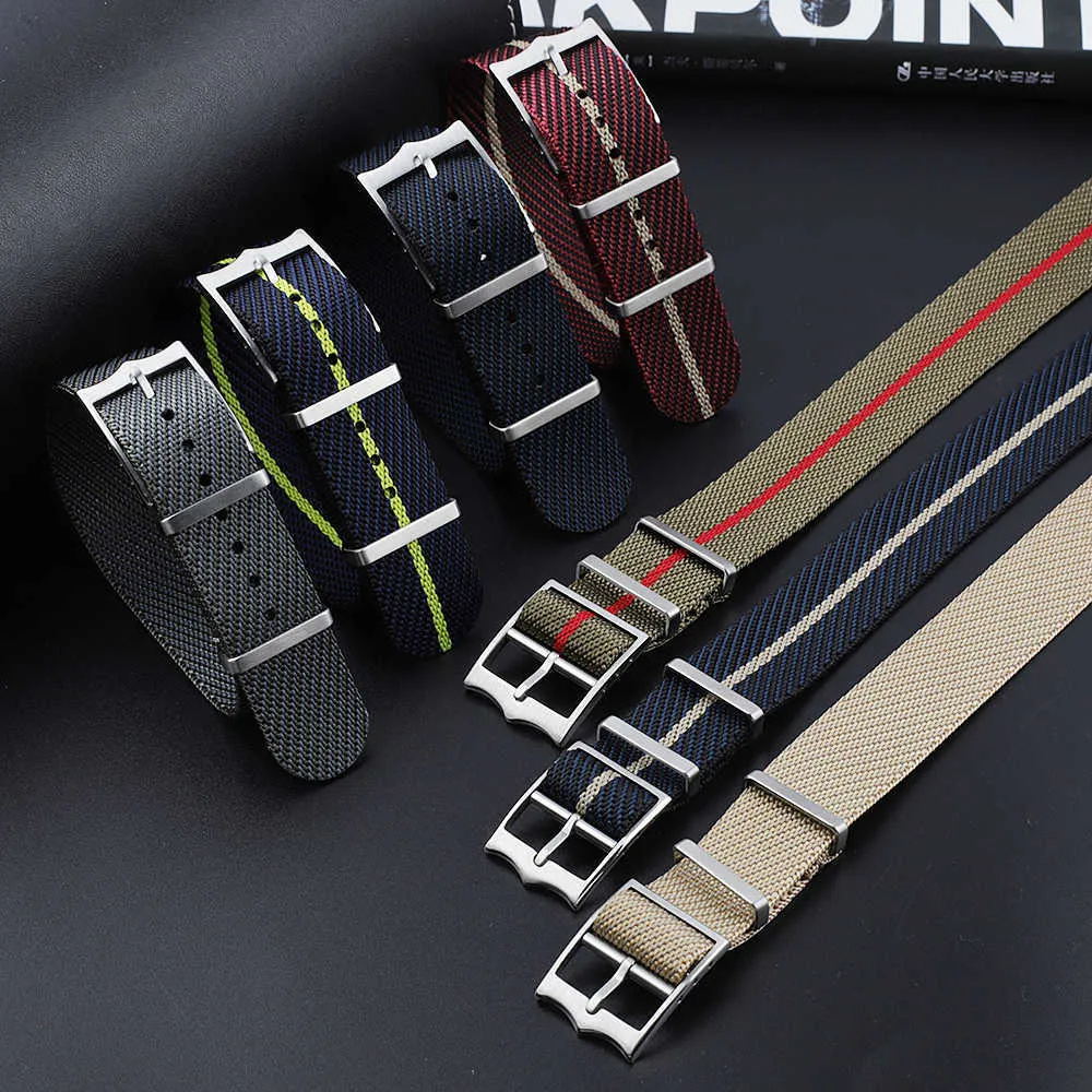 Naylon NATO Strap Premium Emniyet Belgelemesi Saat Bandı 20mm 22m Askeri Spor Billesi Tudor Watch Aksesuarları için Değiştirme H09159343422405545