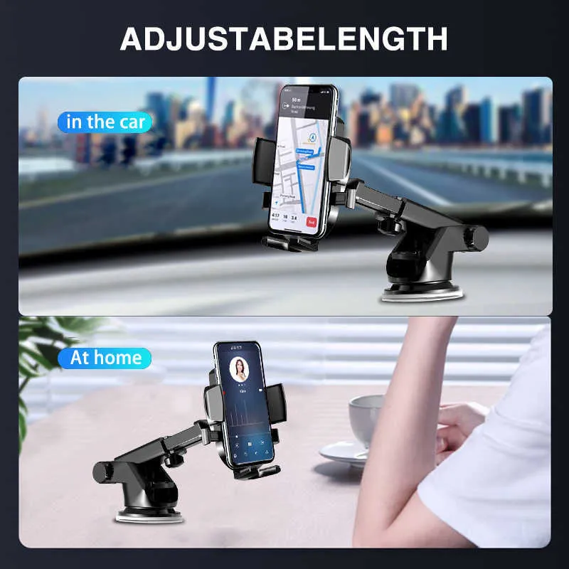 Sucker telefonbilhållare Air Vent Mount Stand Universal mobiltelefonhållare i bil för iPhone 11 GPS -konsolt support7615619