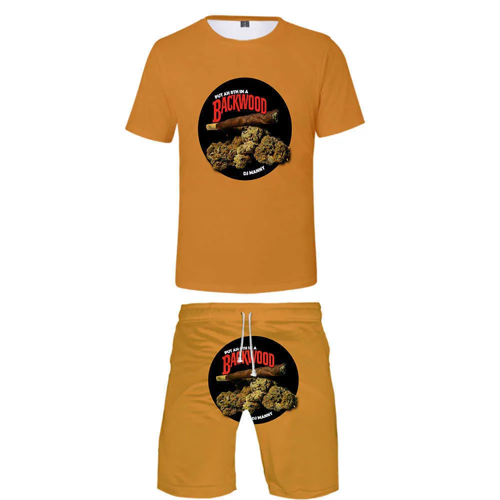 Foods engraçado Backwoods Mel Berry Dois pedaços conjuntos de homens 3d camisetas + shorts terno homens homens de verão tshirt homens shorts de praia x0610