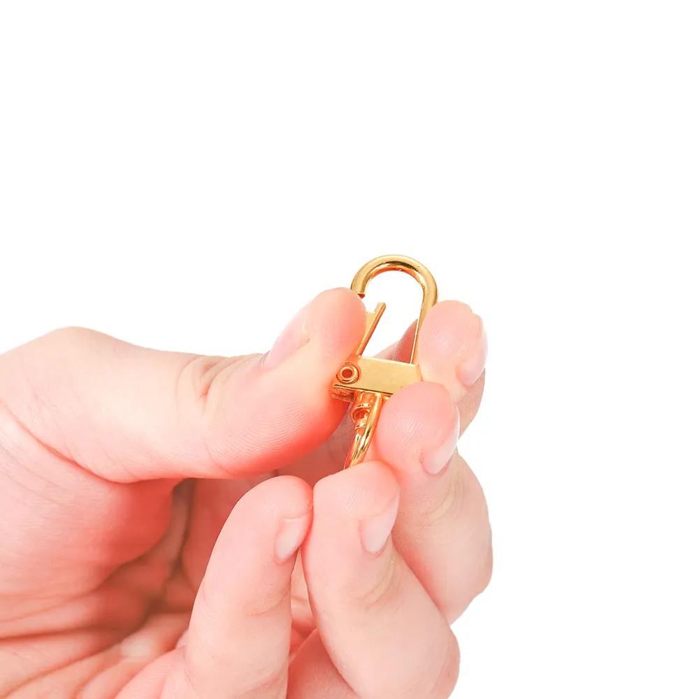lot 1233 mm plaque d'or boucle rotative de boucle en alliage zinc crochet boucle clés connecteurs anneaux pour les bijoux de bricolage
