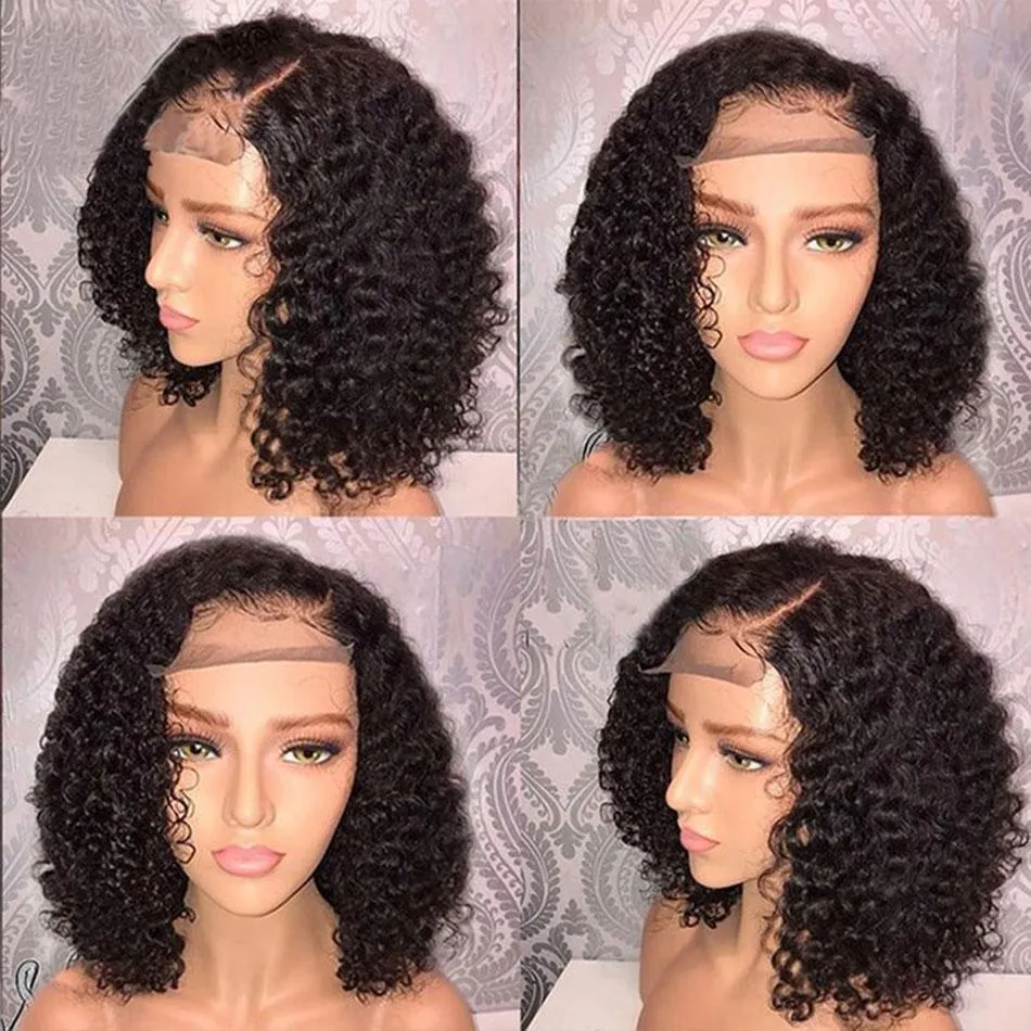 Real Hair Black Water Wave Curly Wig Brazilian Virgin 134 Lace Front PrePull Natural Hairline Bleach Knot HD Transparent Seamles5188594