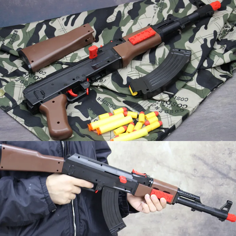 AK47 Toy Gun safe Soft Bullet Rifle Manual Simulation Blaster Silah For Adults CS Fighting Shooting Games