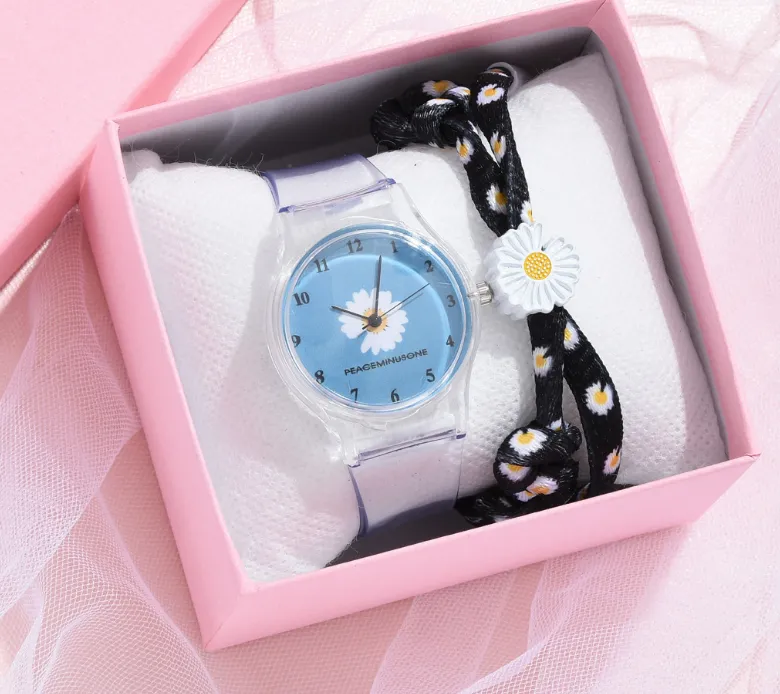 Kleine Daisy Jelly Uhr Studenten Mädchen Niedliche Cartoon Chrysantheme Silikonuhren Dornschließe Zarte Armbanduhren283S