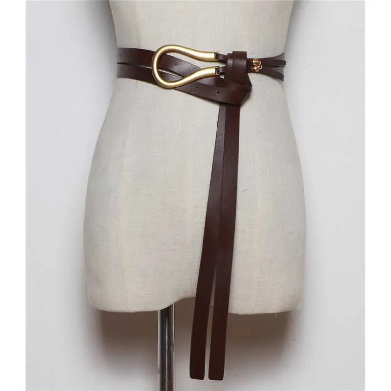 Mode clair Gold poids alliage boucle nouée ceinture solide longue ceinture femmes nœuds de nœud pU pU en cuir de carter de ceinture de ceinture 2106302437549