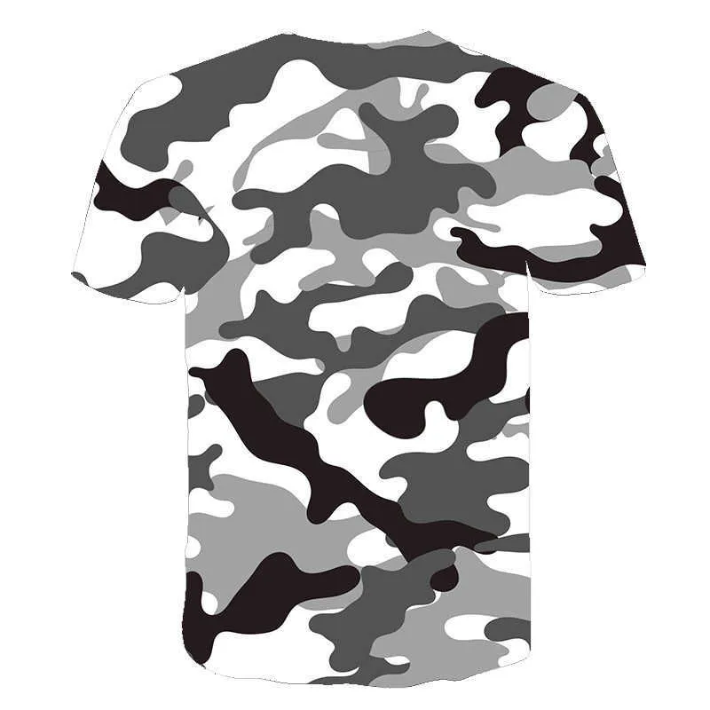 Red gray green camouflage clothing 3d printed T-shirt men and women short-sleeved T-shirt fashion breathable T-shirt size s-6xl Y0809