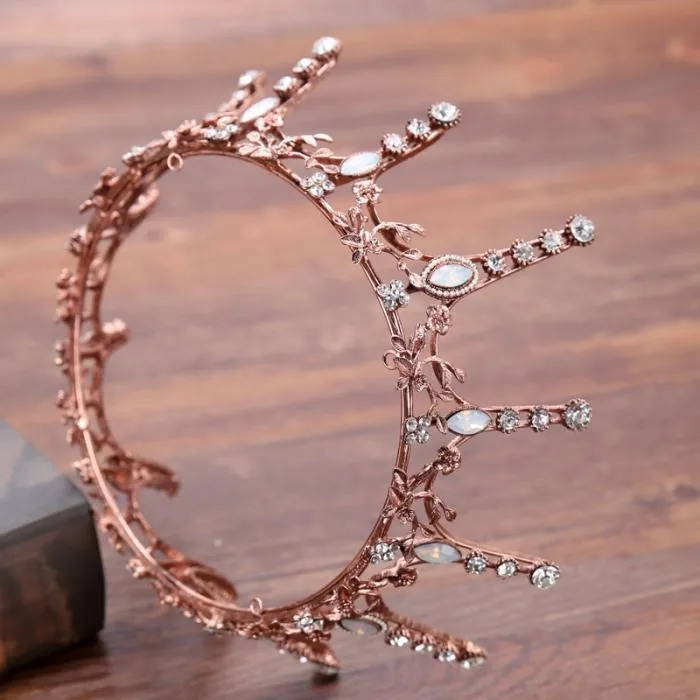 FORSEVEN Baroque luxe cristal couronnes bijoux de mariée cercle complet diadèmes de Noiva mariage cheveux accessoires décoration JL