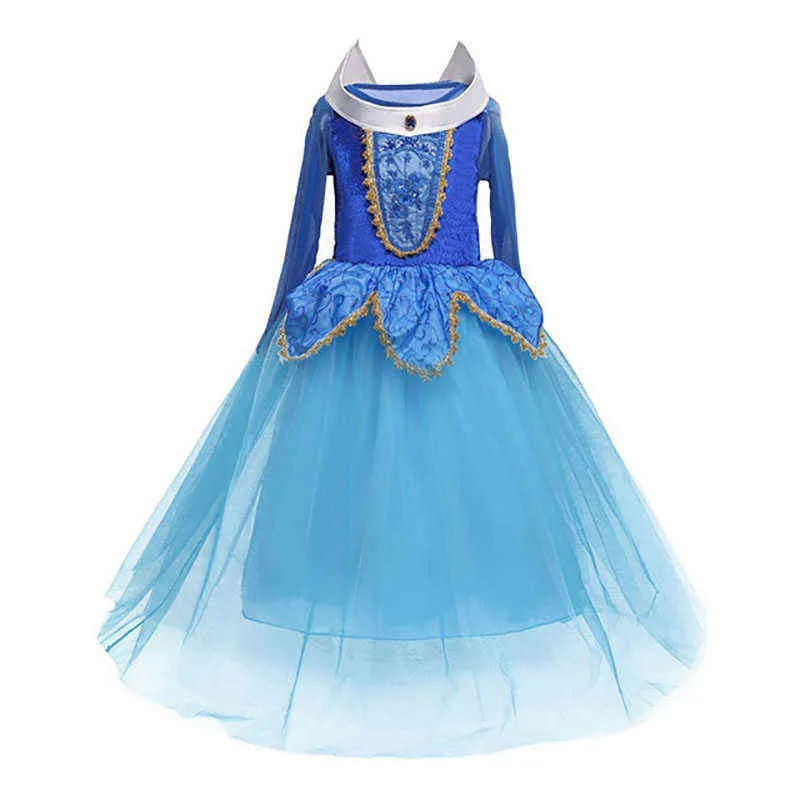 Mädchen Prinzessin Kleid Kinder Weihnachtsfeier Dornröschen Kostüm Kinder Blau Rosa Fancy Disguise Geburtstagsgeschenk Aurora Kostüm G1215