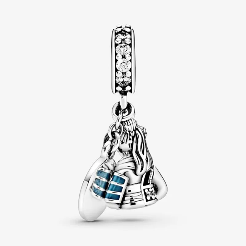 2021 New Arrival S925 Sterling Silver Beads Blue Mulan Dangle Charms fit Original Pandora Bracelets Women DIY Jewelry