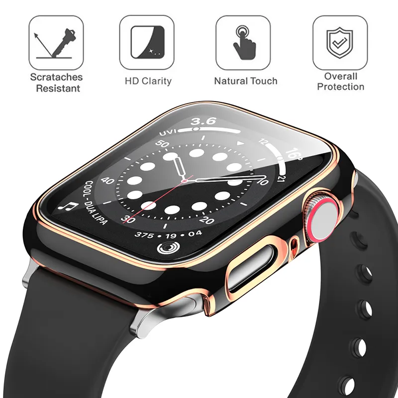 360 Full Screen Protector Bumper Frame Matte Hard Case For Apple watch case 45mm 41mm 44mm 42mm Cover Tempered Glass Film iwatch 87620365
