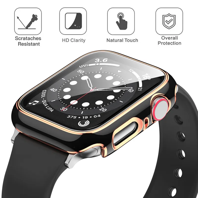 360 Full Screen Protector Bumper Frame Matte Hard Case Für Apple uhr fall 45mm 41mm 44mm 42mm Abdeckung Gehärtetes Glas Film iwatch 87756538