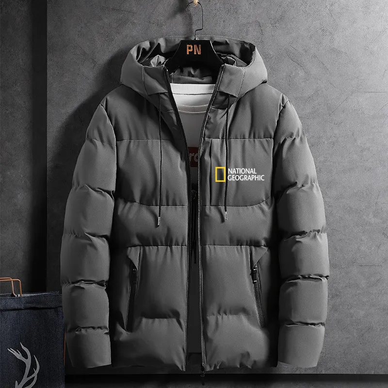 National Geographic Clothing Winter Jacket Men Plus Storlek 4XL Bomull Barnad Varm Parka Coat Casual Male Windbreaker 220301