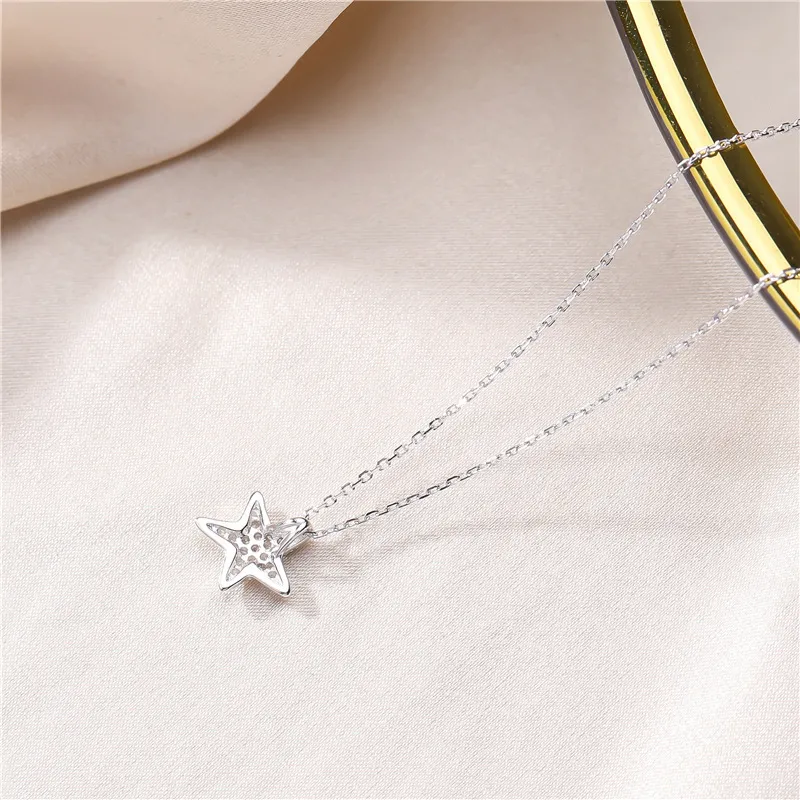 TN16 Diamond Star Pendant Halsband för kvinnor Silver 925 Smycken Neckor