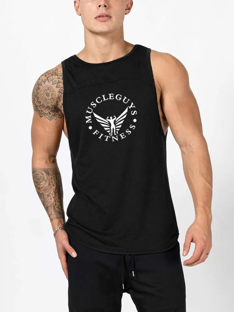 Muscleguys Marque Vêtements Fitness Débardeur Hommes Coton Chemise sans manches Bodybuilding Gilet Fitness Gyms Survêtements Vêtements musculaires 210421