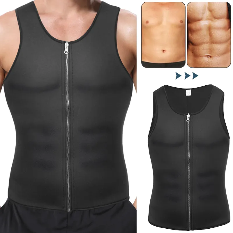 Mens Body Shaper Abdomen Slimming Shapewear Neoprene Belly Shapers Heat Trapping Sweat Vest Waist Trainer Fat Burning Corset Top4881952