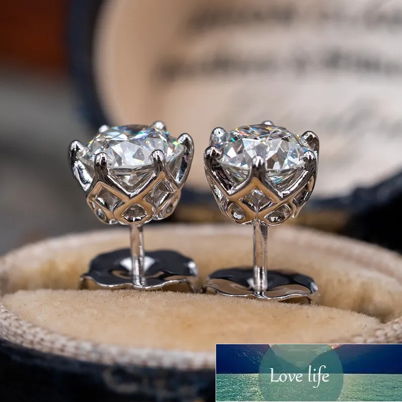 Oevas Real 0 5-1 karat D färg Moissanite Studörhängen för kvinnor toppkvalitet 100% 925 Sterling Silver Sparkling Wedding Jewelry F1730