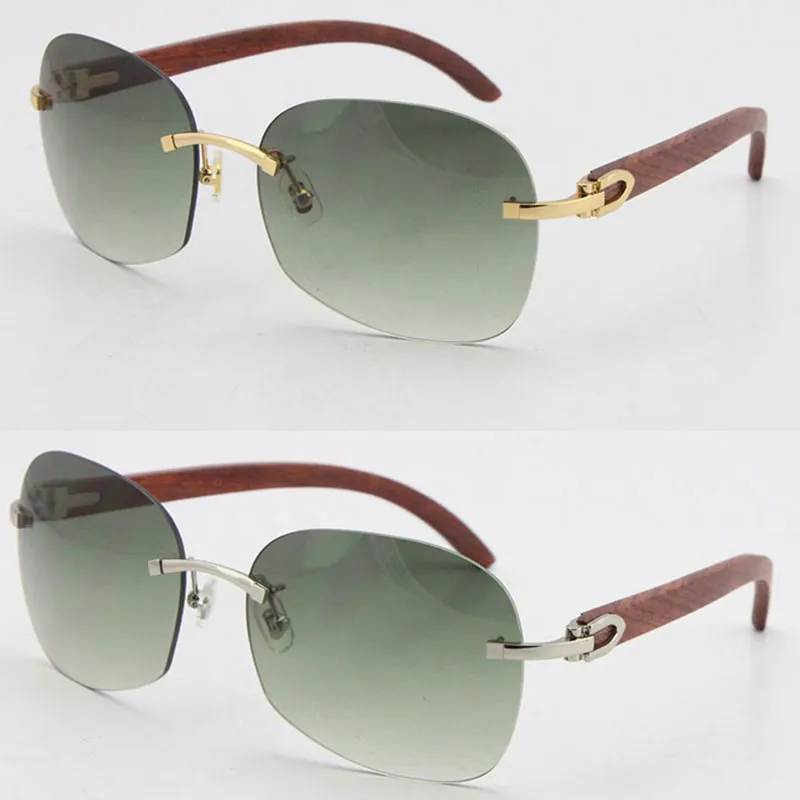 Cała sprzedaż T8100905 Wysokiej jakości drewniane okulary przeciwsłoneczne drewniane drewniane drewniane krawędź 18 -karowe złote szklanki Uv400 obiektywu i kobiety 2719