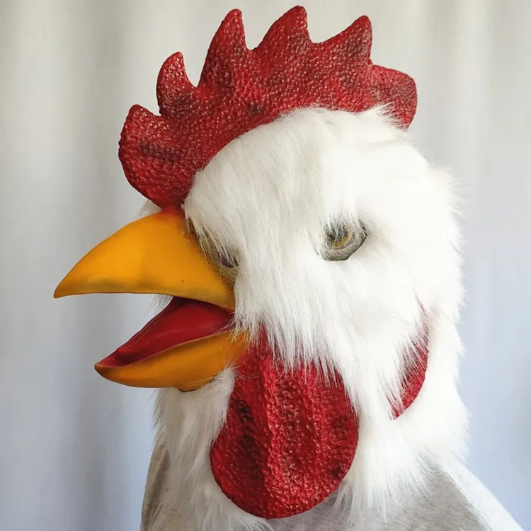 Halloween Latex Adulto Richard Line Miami Game Props 3D Realistic Plush Rooster Head Cosplay Animal Máscara