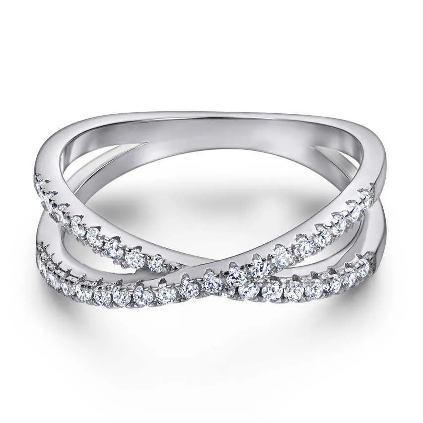 S925 Sterling Zilver Dames Ingelegde Zirkoon V-vormige Set Ring Handen Accessoires Beste Geschenken Hoogwaardige sieraden