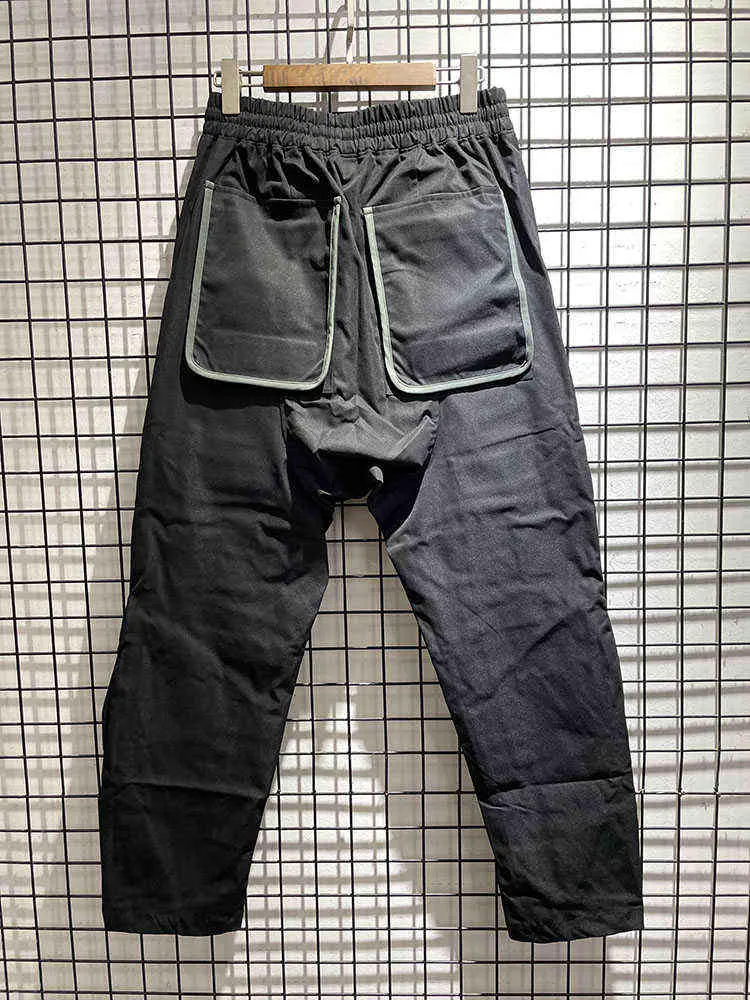 Khaki preto cinzento calças de carga homens mulheres melhor qualidade cordão alta rua multi-bolso macacão H1223