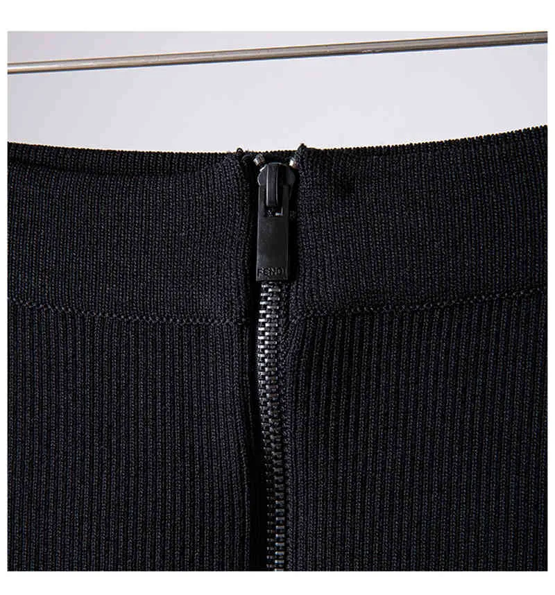 [EAM] High Elastic Waist Black Gauze Irregular Knitting Half-body Skirt Women Fashion Spring Autumn 1DD6927 21512