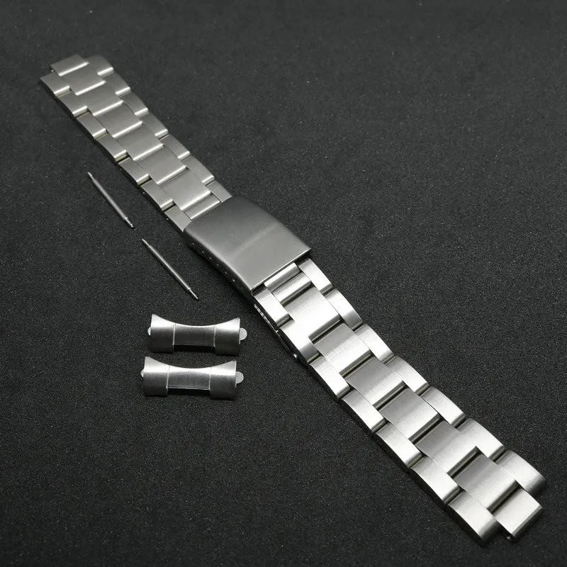 Watch Bands 19mm 20mm Silver Brushend Stainless Steel Brushed Oyster Band Bracelet For Mens250Z