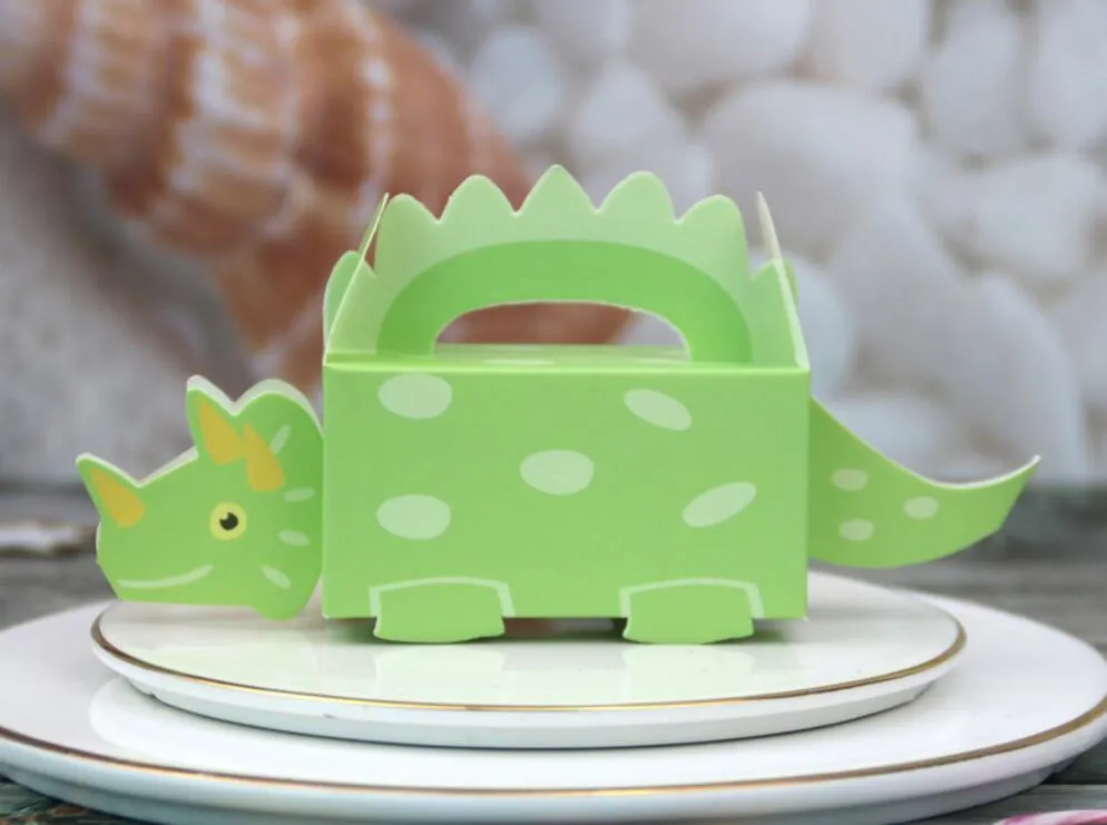 Dinozaur impreza Favor Treat Boxes Candy Prezent Wrap Dziewczyna chłopiec urodziny
