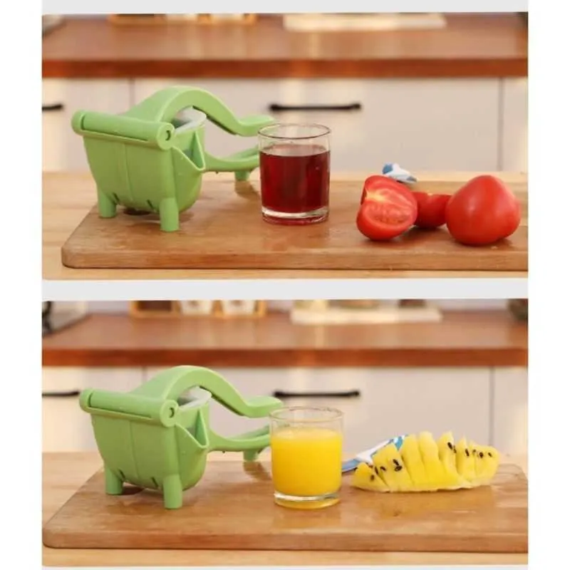 Plast Juicer Han-D Tryck på frukt Citron Orange Juice Squeezer Gadget Tool U1JE 210628