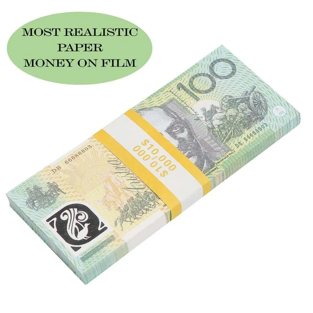 Gioco di scena con dimensioni del 50% Banconote in dollari australiani da 5/10/20/50/100 AUD| Copia cartacea Oggetti di scena film con denaro falso
