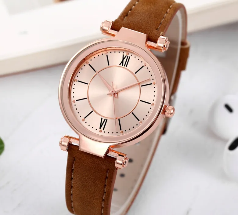McyKcy Marke Freizeit Mode Stil Frauen Uhr Gute Verkauf Rosa Leder Band Quarz Batterie Damen Uhren Armbanduhr320S