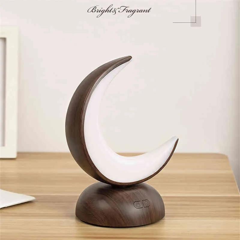 Creative Moon LED Table Decor Type-c Ricarica USB Fragranza Lampada a olio essenziale Diffusore di aromi d'aria Luce notturna dimmerabile