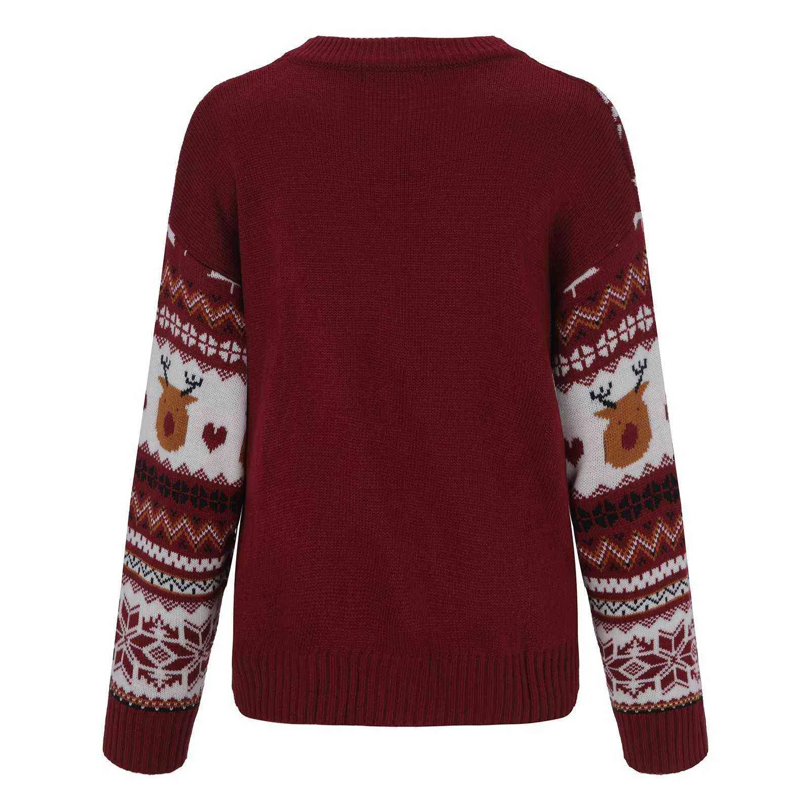 Brutto maglione natalizio Elk Christmas Tree Pattern Pullover Maglione lavorato a maglia Girocollo Maglione pullover femminile Y1118