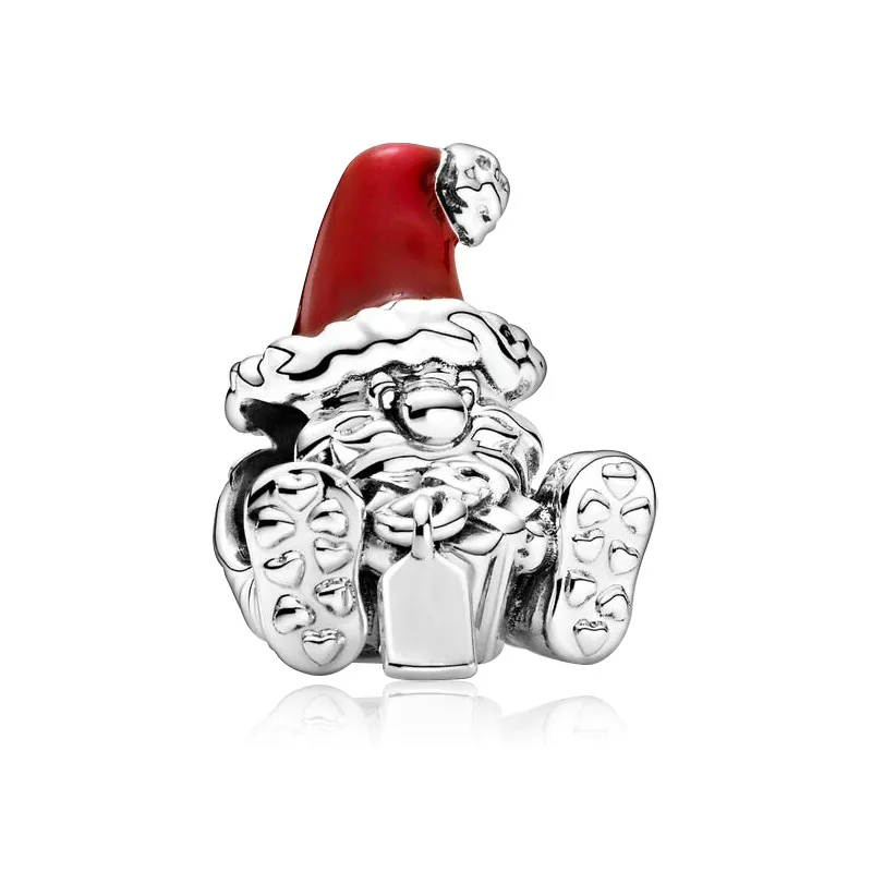 New Christmas Tree Santa Claus Snowman House Reindeer Classic Beads Fit Pandora Charm Bracelet DIY Silver Jewelry