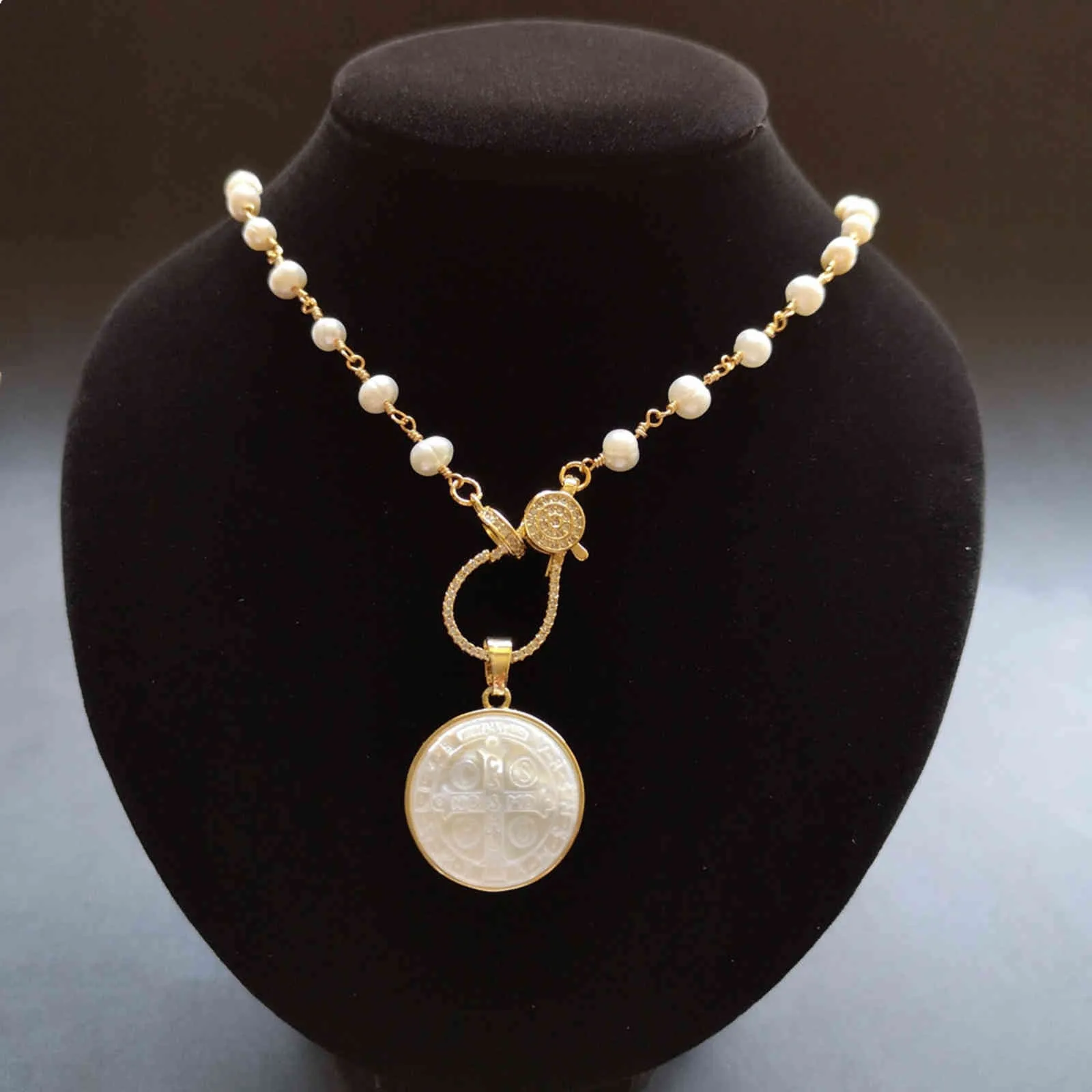 promozione! Collana di perle di madreperla San Cross Benito d'acqua dolce naturale da 21 mm regalo da donna