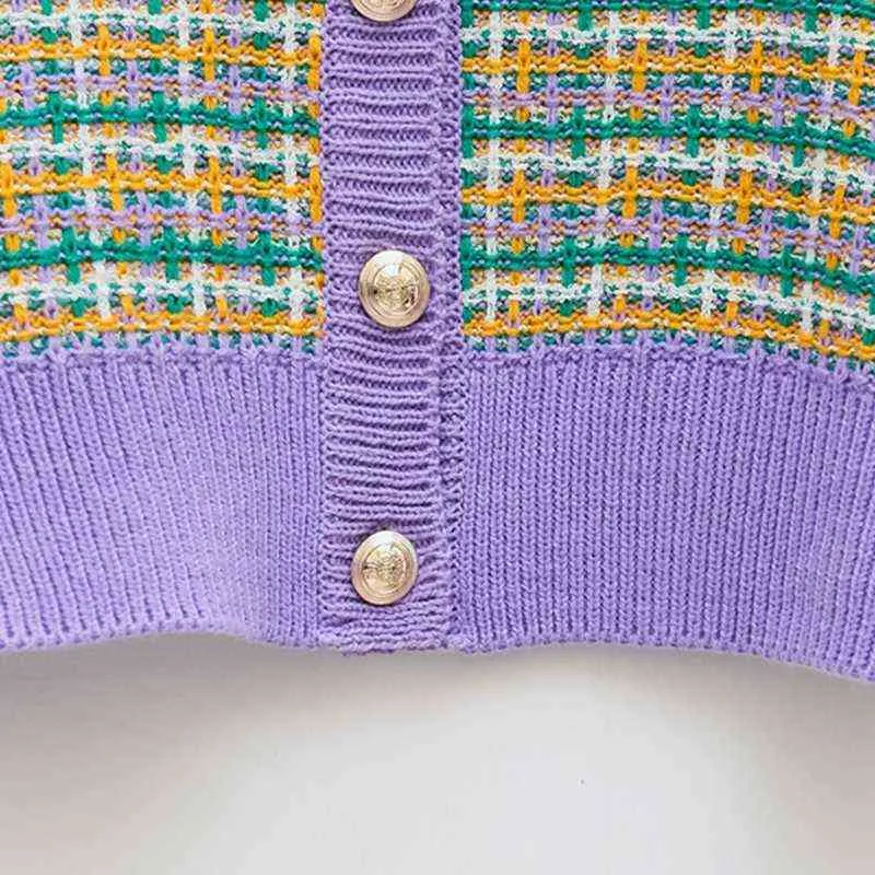 Винтажные трикотажные кардиганы женские свитер kawaii Tweed свитер осень зима корейский ретро свитер трикотаж одежды вершины 211220