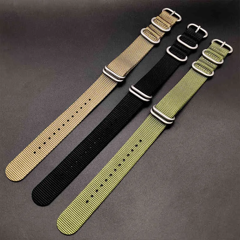 Herren-Taucheruhr-Zubehör, 20 mm, 22 mm, generisches Armband, NATO-Nylon, wasserdichter Gummigürtel, Stahl-Sportarmband