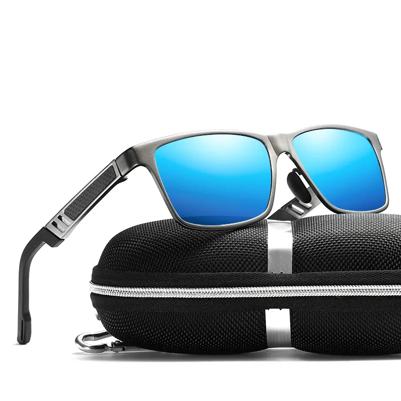 Men de lunettes de soleil polarisées HD Aluminium Magnésium Brand extérieur Sports conduisant pêche à 57 mm Goggles Oculos de Sol Mirror avec 279T