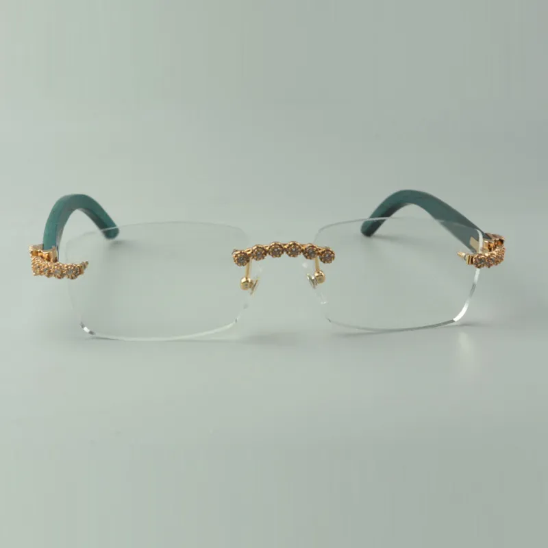 Designer Bouquet Diamond Glasses Frames 3524012 med kricka trätemplar för unisex storlek 56-36-18-135mm298s
