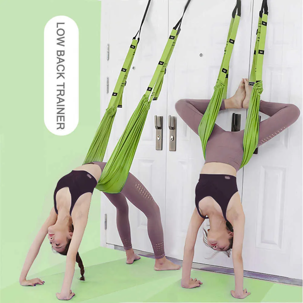 Pull Rope Aerial Yoga Strap Stretch Leg Splits Trainer Cintura da palestra femminile Regolabile Aerial Yoga Strap Amaca Altalena Stretching H1026