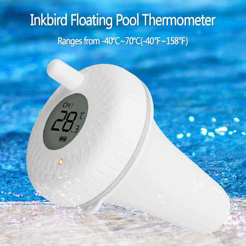 Inkbird IBS-P01R Termometro galleggiante interni ed esterni Gamma wireless 300 piedi Utilizzato piscina primaverile Baby Shower Spa 210719