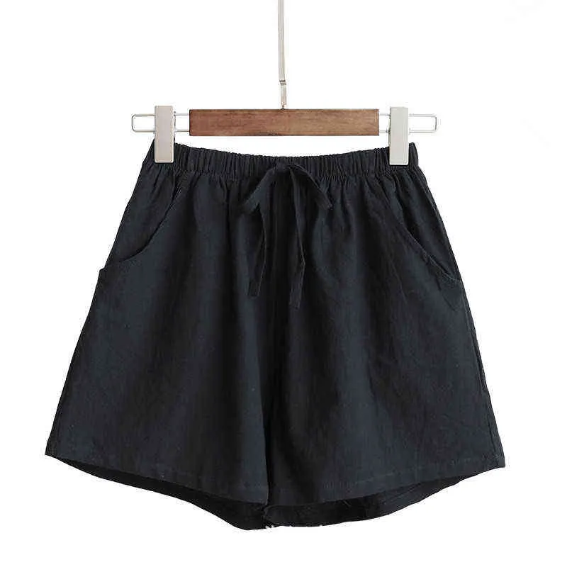 Mulheres verão shorts poliéster calças de cintura alta senhora solta e confortável calções quentes meninas casuais garments y220311
