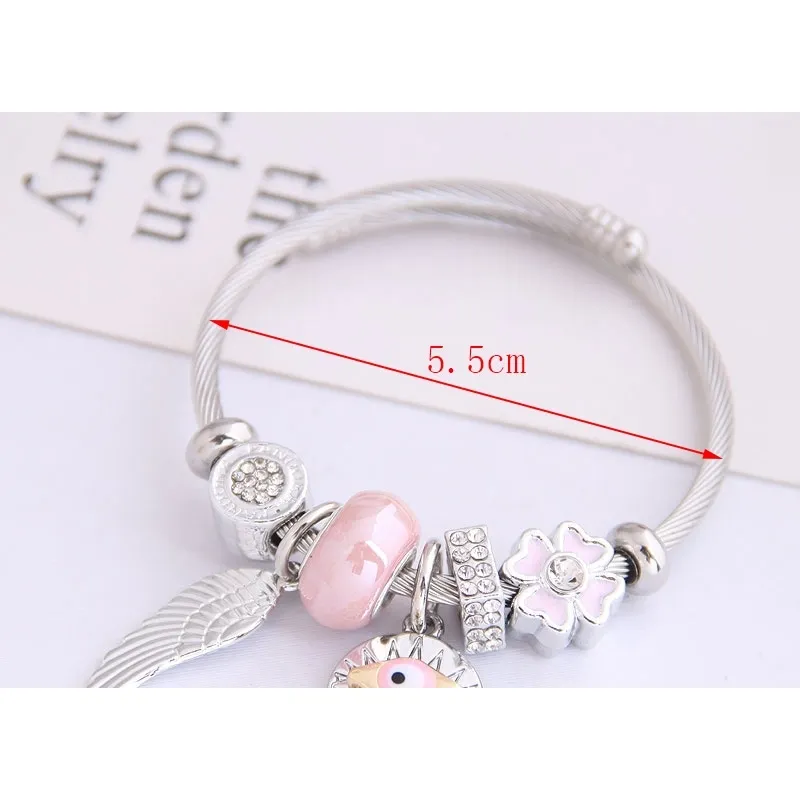 Zhini 2020 Charms zilveren armband voor vrouwen elegantie vleugels hanger armband crystal mode-sieraden pulseras mujer