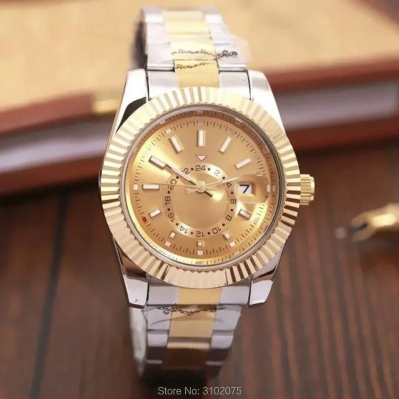 Роскошные часы 2021, лучший бренд, модные часы Sky-Watch, мужские кварцевые золотые ролевые мужские наручные часы, водонепроницаемые наручные часы 30 м, 294s