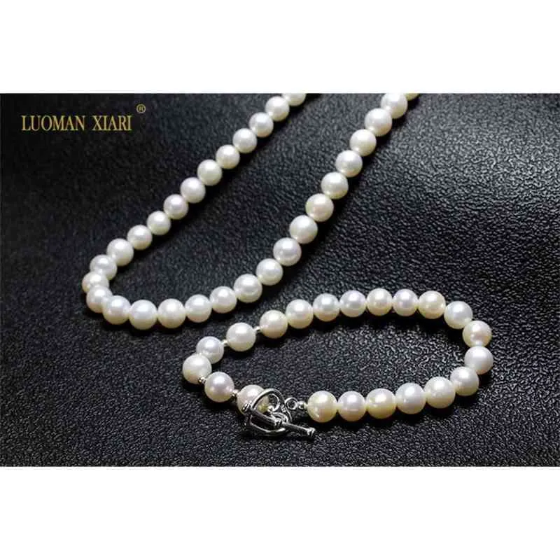 Collar blanco AAAA completo, joyería de perlas redondas naturales para mujeres y niñas, regalo