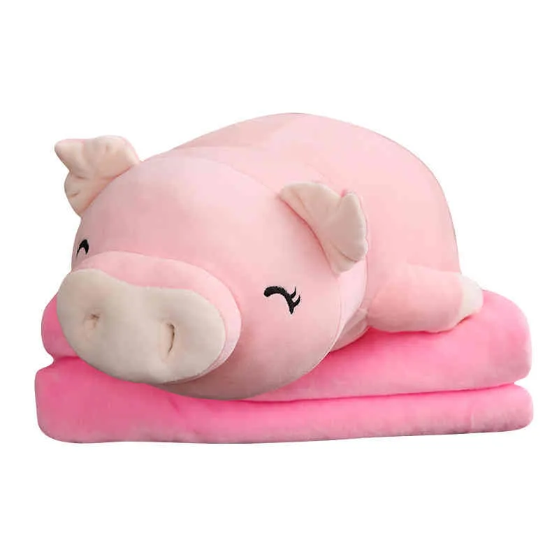 40 110 cm Squishy Pig peluche poupée couché peluche cochon jouet blanc rose animaux doux peluche main plus chaude couverture enfants cadeau réconfortant 29781081