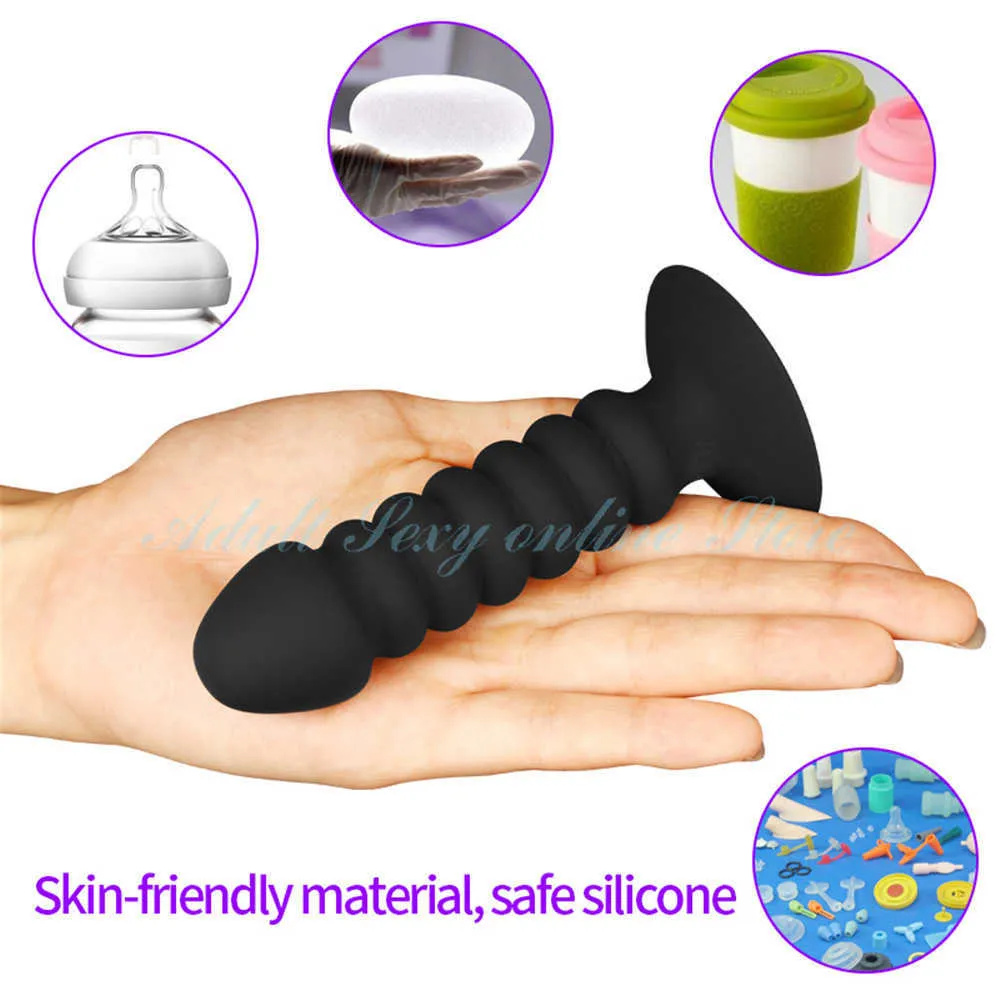 Telecomando senza fili Plug anale Bead Dildo Vibratore Ventosa Butt Plug Massaggiatore prostatico maschile Vibratore Giocattoli del sesso 210720