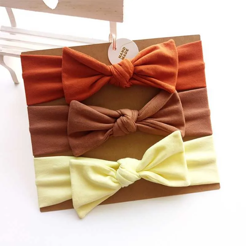 Arrival Trendy 3-pack Pretty Bowknot Decor Headband Set for Baby Girl Accessories 210528